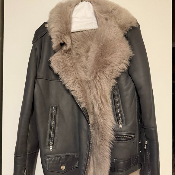 Vivienne- Shearling Motorcycle Jacket - Picture 1 of 3